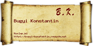 Bugyi Konstantin névjegykártya